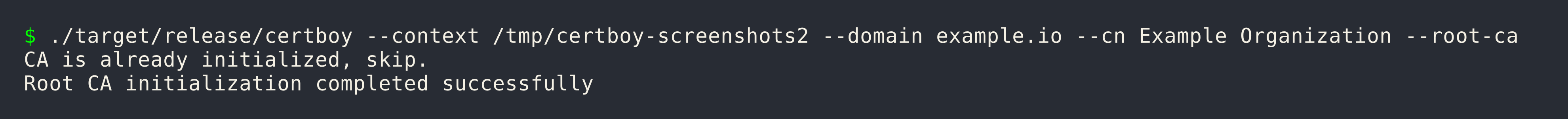 certboy Root CA creation